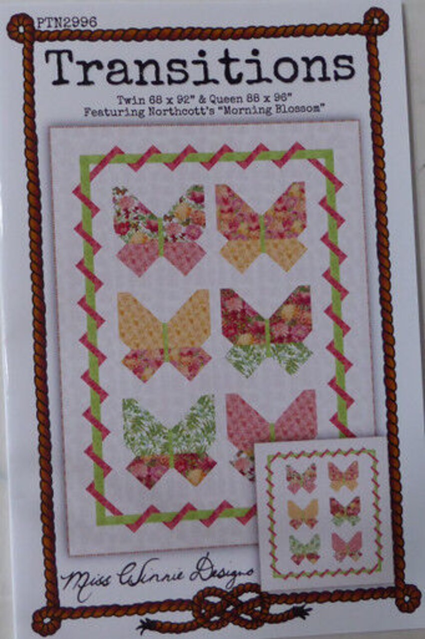 Pattern Transitions Butterflies which makes two Sizes Pattern by Miss Winnie...